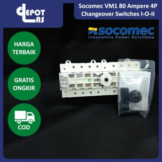 Socomec Manual Changeover Switch Sirco VM1 80 Ampere 4 Pole - 44304008 - 80A - 44304008
