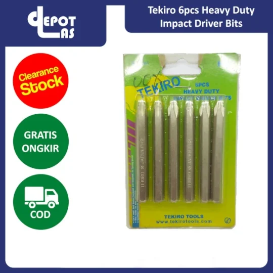 Tekiro 6pcs Heavy Duty Impact Driver Bits (BH-1D06S)