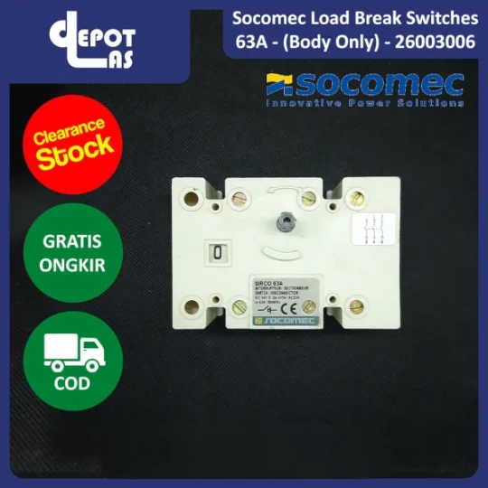 Socomec Load Break Switch Sirco 63A (Body Only / Tanpa Handle) - 26003006 - 63A - 26003006