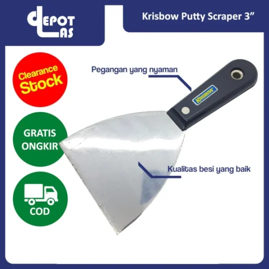 Krisbow Putty Scrapper Kerokan Cat Dinding 3 INCH Besi Paint