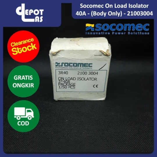 Socomec On Load Isolator 3P 40 Ampere with Handle - 21003004+210090001